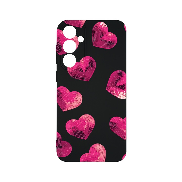 Husa BestCase® Premium Silicon, Compatibila Cu Samsung Galaxy A55 5G, Heart Pattern, SLIM 1.2MM, Microfibra in interior, Antisoc, Protectie Camera, Margini ridicate pentru protectia ecranului, PB 987