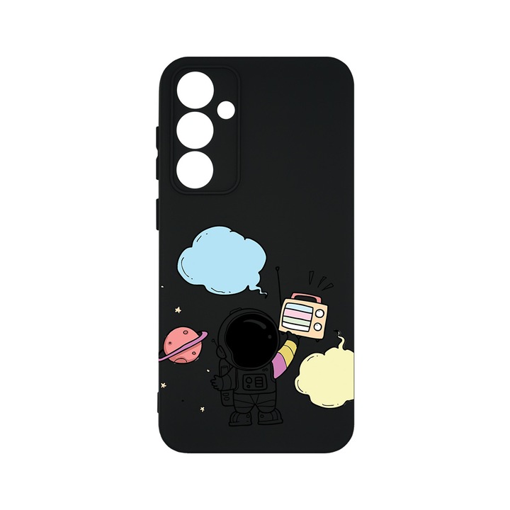 Husa BestCase® Premium Silicon, Compatibila Cu Samsung Galaxy A55 5G, Astronaut, SLIM 1.2MM, Microfibra in interior, Antisoc, Protectie Camera, Margini ridicate pentru protectia ecranului, PB 977