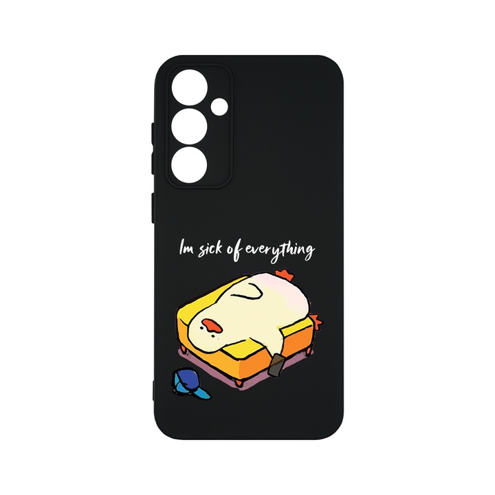 Husa BestCase® Premium Silicon, Compatibila Cu Samsung Galaxy A55 5G, I'm Sick Of Everything, SLIM 1.2MM, Microfibra in interior, Antisoc, Protectie Camera, Margini ridicate pentru protectia ecranului, PB 999