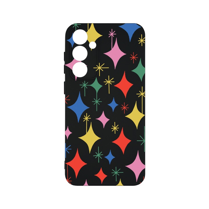 Husa BestCase® Premium Silicon, Compatibila Cu Samsung Galaxy A55 5G, Star Pattern, SLIM 1.2MM, Microfibra in interior, Antisoc, Protectie Camera, Margini ridicate pentru protectia ecranului, PB 988