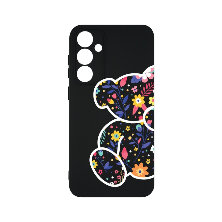Husa BestCase® Premium Liquid Silicon, Compatibila Cu Samsung Galaxy S23 FE, Flower Teddy Bear, SLIM 1.2MM, Microfibra in interior, Antisoc, Protectie Camera, Margini ridicate pentru protectia ecranului, PB 983