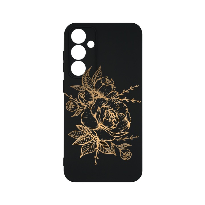 Husa BestCase® Premium Silicon, Compatibila Cu Samsung Galaxy A55 5G, Golden Rose, SLIM 1.2MM, Microfibra in interior, Antisoc, Protectie Camera, Margini ridicate pentru protectia ecranului, PB 989