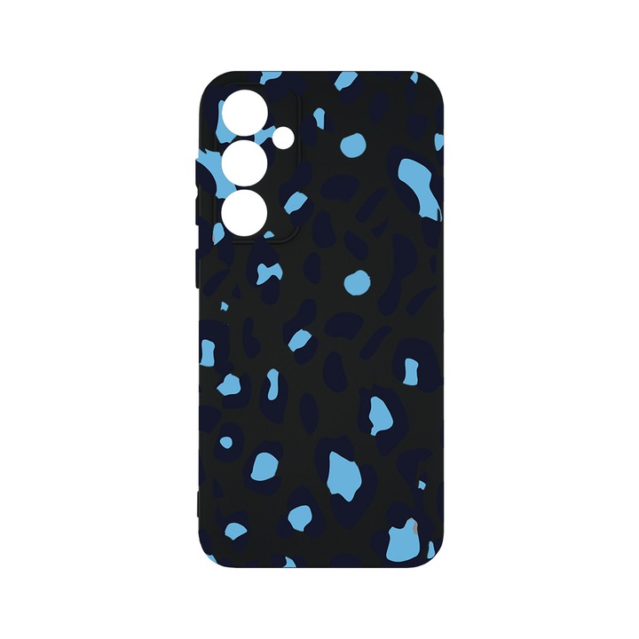 Husa BestCase® Premium Silicon, Compatibila Cu Samsung Galaxy A55 5G, Blue Leopard Pattern, SLIM 1.2MM, Microfibra in interior, Antisoc, Protectie Camera, Margini ridicate pentru protectia ecranului, PB 1032