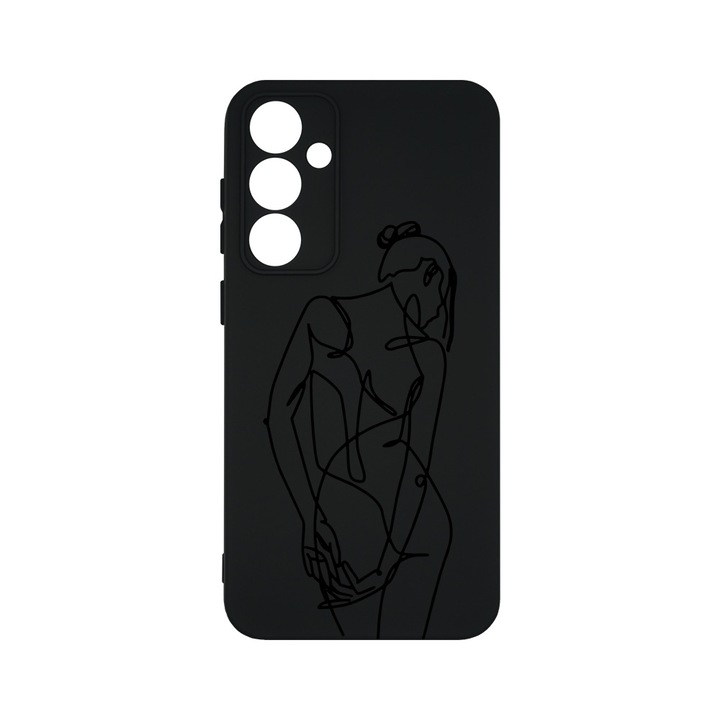 Husa BestCase® Premium Liquid Silicon, Compatibila Cu Samsung Galaxy S23 FE, Woman Lineart, SLIM 1.2MM, Microfibra in interior, Antisoc, Protectie Camera, Margini ridicate pentru protectia ecranului, PB 1062