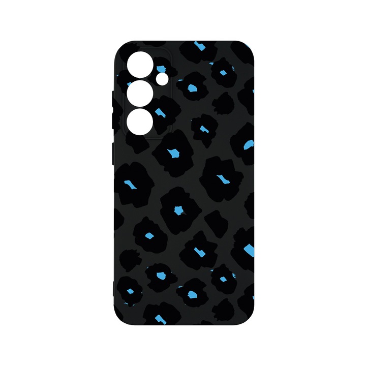Husa BestCase® Premium Silicon, Compatibila Cu Samsung Galaxy A55 5G, Blue Leopard Pattern, SLIM 1.2MM, Microfibra in interior, Antisoc, Protectie Camera, Margini ridicate pentru protectia ecranului, PB 1039