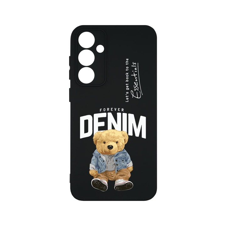 Husa BestCase® Premium Liquid Silicon, Compatibila Cu Samsung Galaxy S23 FE, Denim Style Teddy Bear, SLIM 1.2MM, Microfibra in interior, Antisoc, Protectie Camera, Margini ridicate pentru protectia ecranului, PB 930