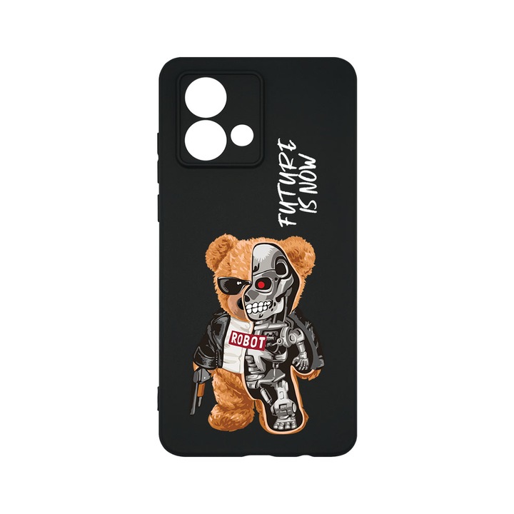 Husa BestCase® Slim SIlicon 0.8MM, Compatibila Cu Motorola Moto G84 5G, Half Robot Half Teddy Bear, Protectie Camera, Rezistenta la uzura, c-B 931