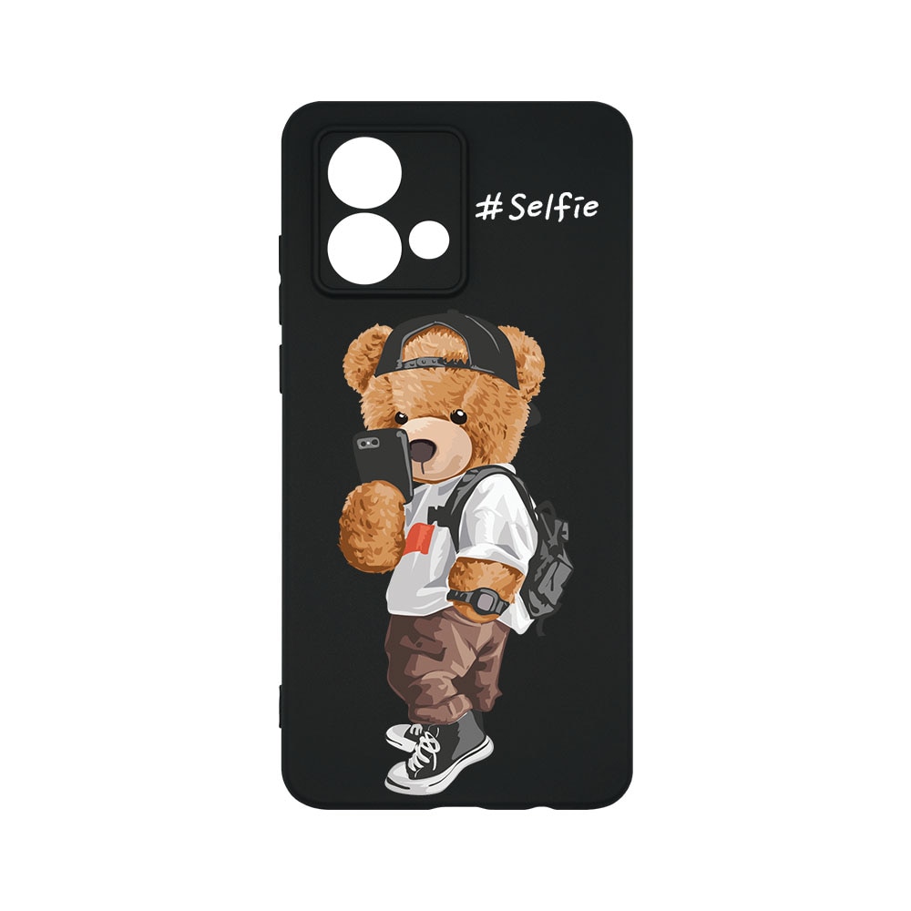 Husa BestCase® Slim SIlicon 0.8MM, Compatibila Cu Motorola Moto G84 5G, Selfie Teddy Bear, Protectie Camera, Rezistenta la uzura, c-B 925