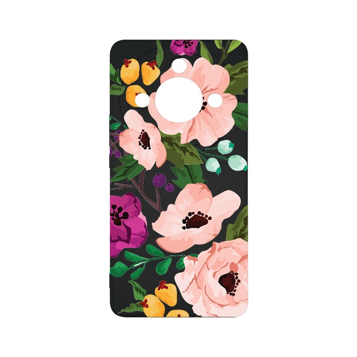 Husa BestCase® Slim SIlicon 0.8MM, Compatibila Cu Honor Magic6 Lite, Pastel Flowers, Protectie Camera, Rezistenta la uzura, c-B 629