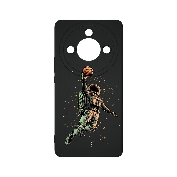 BestCase Slim Szilikon 0.8mm telefontok, Honor Magic6 Lite, Astronaut Basketball, Kamera védő, c-B 1003