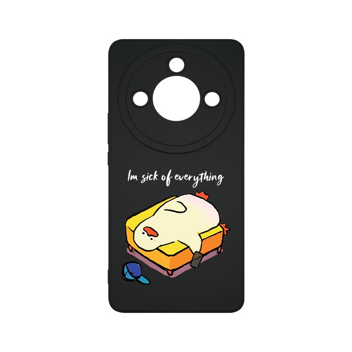 Силиконов калъф BestCase за Honor X50, I'm Sick Of Everything, 0.8MM Slim, Camera Protection, Black c-B 999