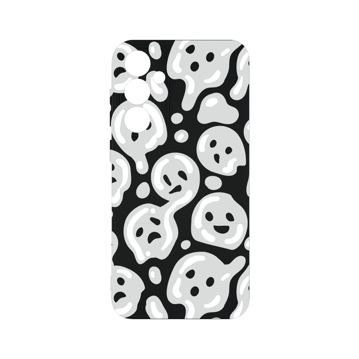 Силиконов калъф BestCase за Samsung Galaxy A55 5G, Gray Acid Smiley, SLIM 1.2MM, Microfiber interior, Premium Soft Liquid Silicone, PB 1000