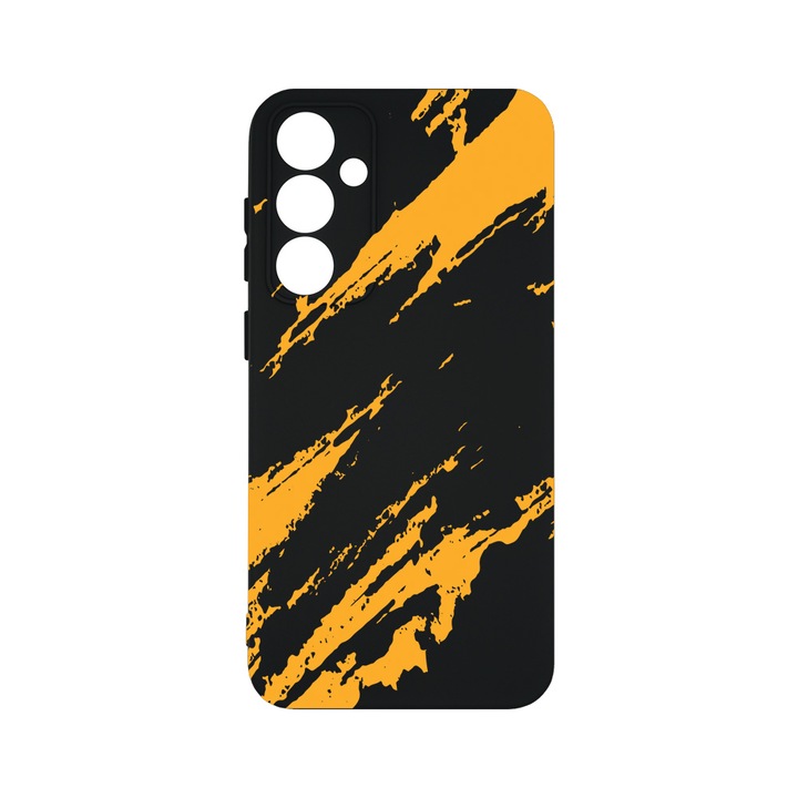 Husa BestCase® Premium Liquid Silicon, Compatibila Cu Samsung Galaxy S23 FE, Golden Stripes, SLIM 1.2MM, Microfibra in interior, Antisoc, Protectie Camera, Margini ridicate pentru protectia ecranului, PB 1054