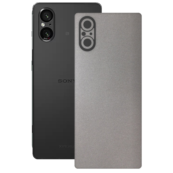 SILKASE bőrfólia, Sony Xperia 5 V-hoz, világosszürke, telefon hátvédő