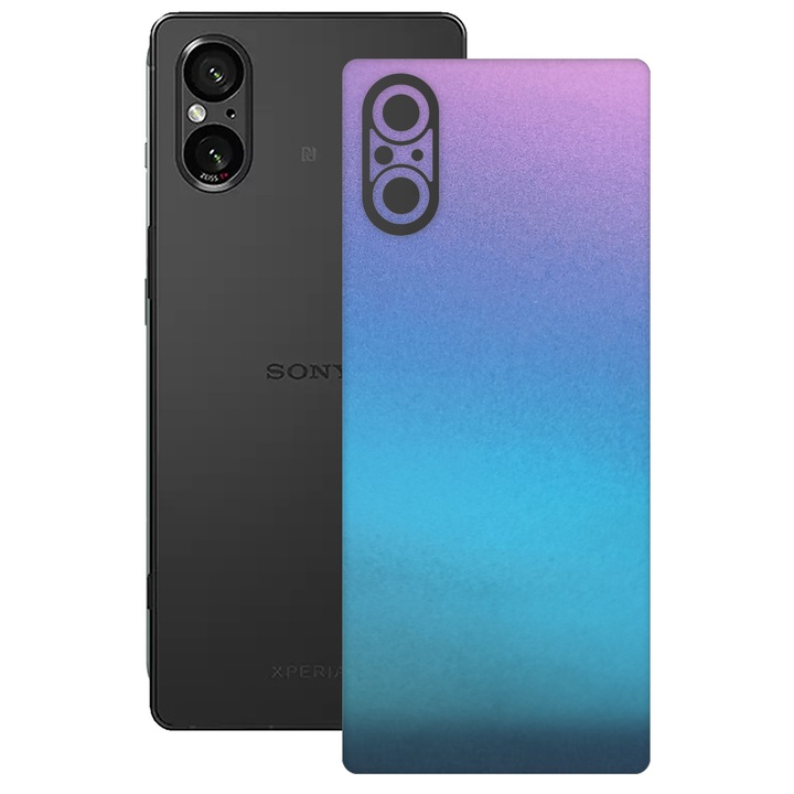 SILKASE bőrfólia, Sony Xperia 5 V-hoz, bíbor kaméleon, telefon hátvédő