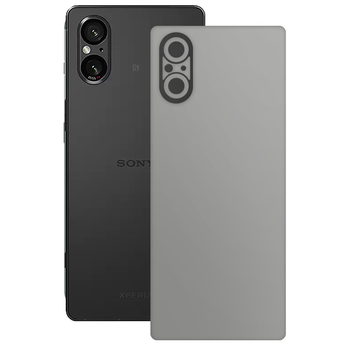 SILKASE bőrfólia, Sony Xperia 5 V-hoz, jégszürke, telefon hátlapvédő