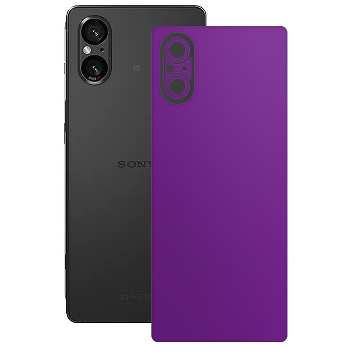 SILKASE bőrfólia, Sony Xperia 5 V-hoz, matt lila, telefon hátlapvédő