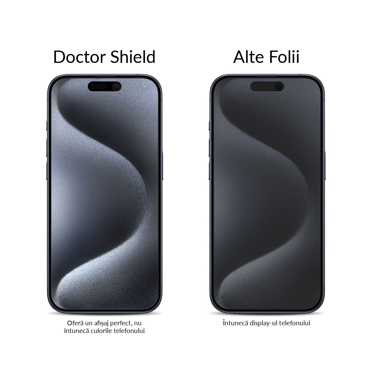 Folie Sticla Dr.Shield, Compatibil Apple iPhone 15 Pro, Protectie Profesionala 3D, Full Cover, Model Privacy