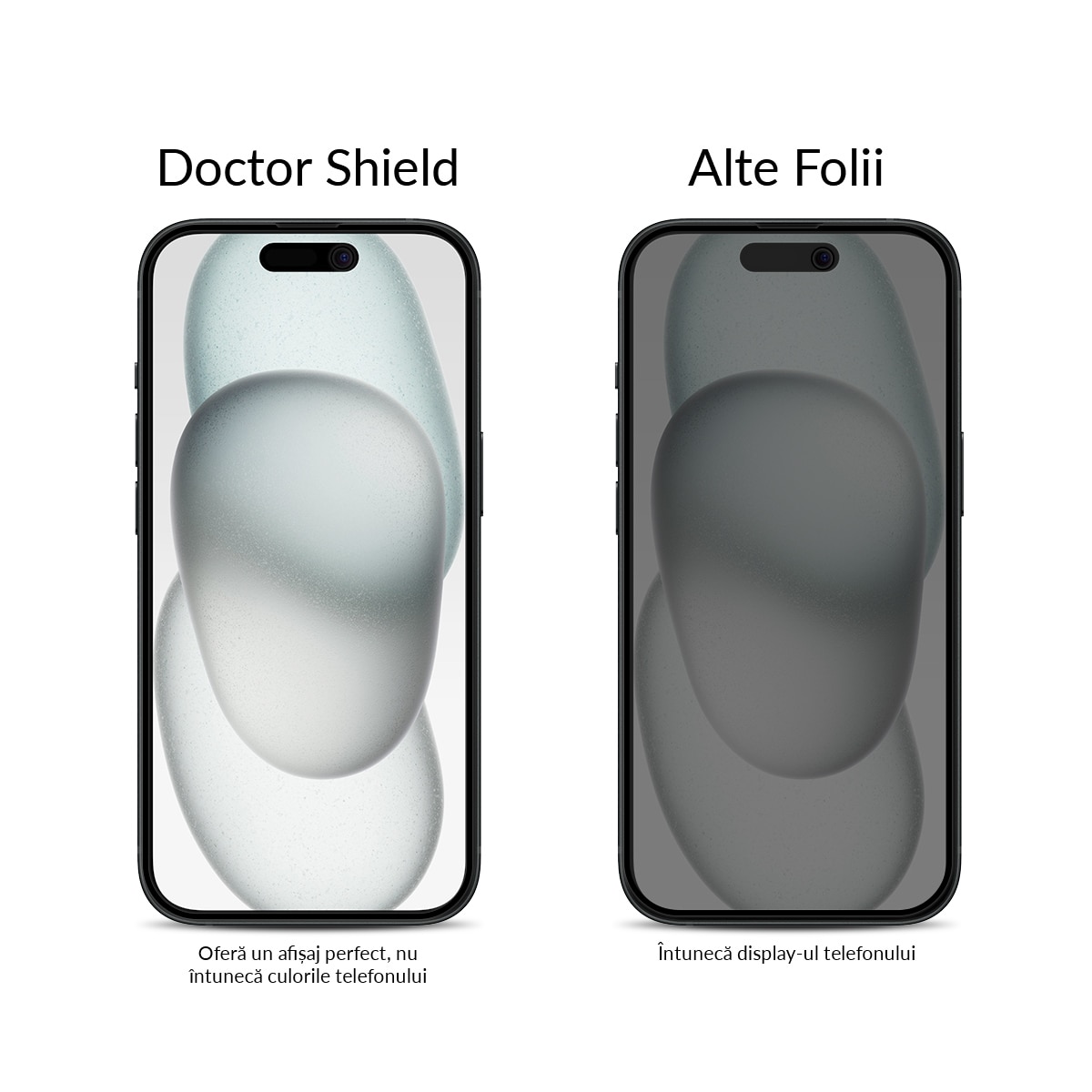 Folie Sticla Dr.Shield, Compatibil Apple iPhone 15, Protectie Profesionala 3D, Full Cover, Model Privacy