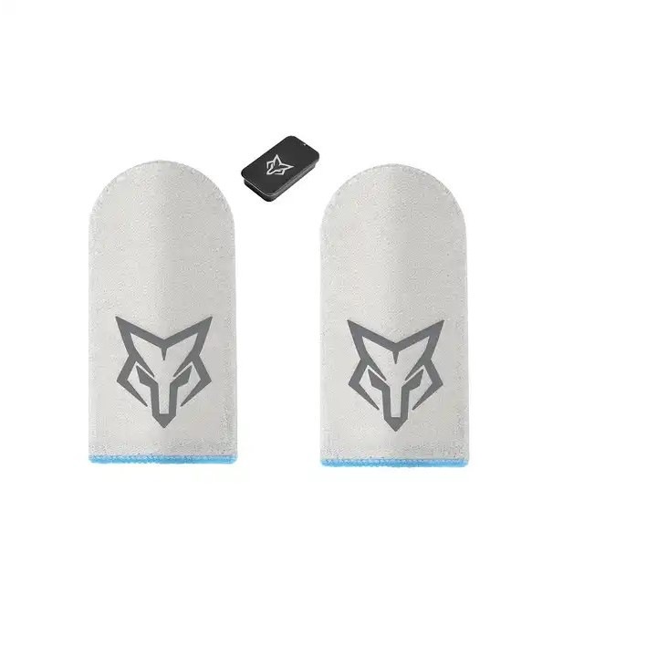 2x Gaming ujjkészlet, Fox V5, Fibra Glass, izzadásgátló + fém tárolódoboz telefonhoz és tablethez, Pubg, Fortnite, Call of duty