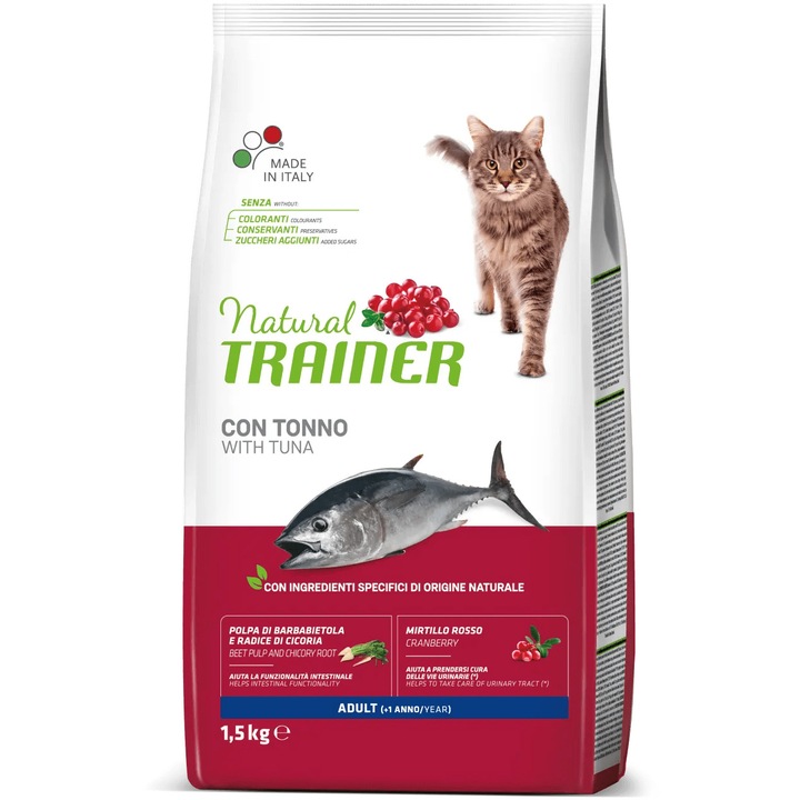 Суха храна за котки Natural Trainer, Риба тон, 1,5 кг