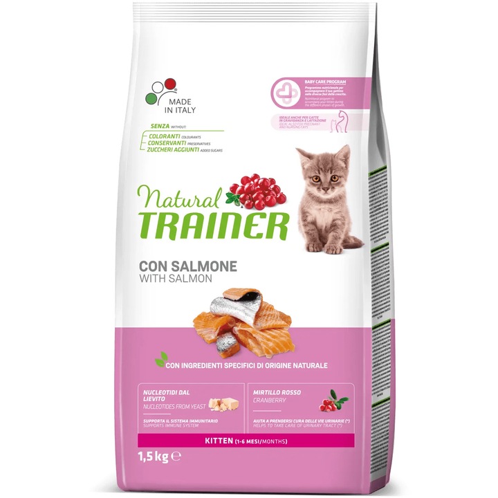 Суха храна за котки Natural Trainer, Сьомга, 1,5 кг