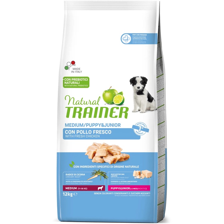 Суха храна за кучета Natural Trainer, Пилешко, 12 кг