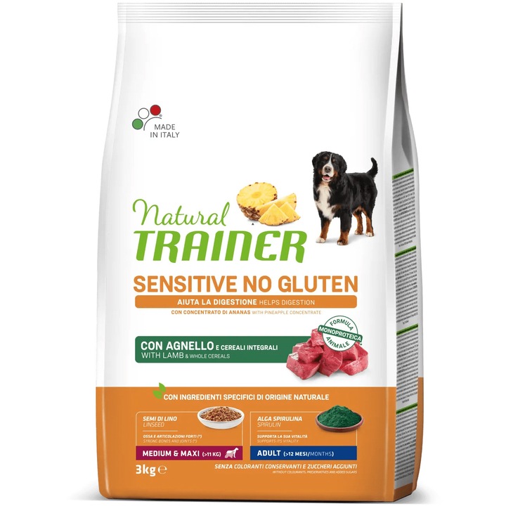 Суха храна за кучета Natural Trainer, Агнешко, 3 кг
