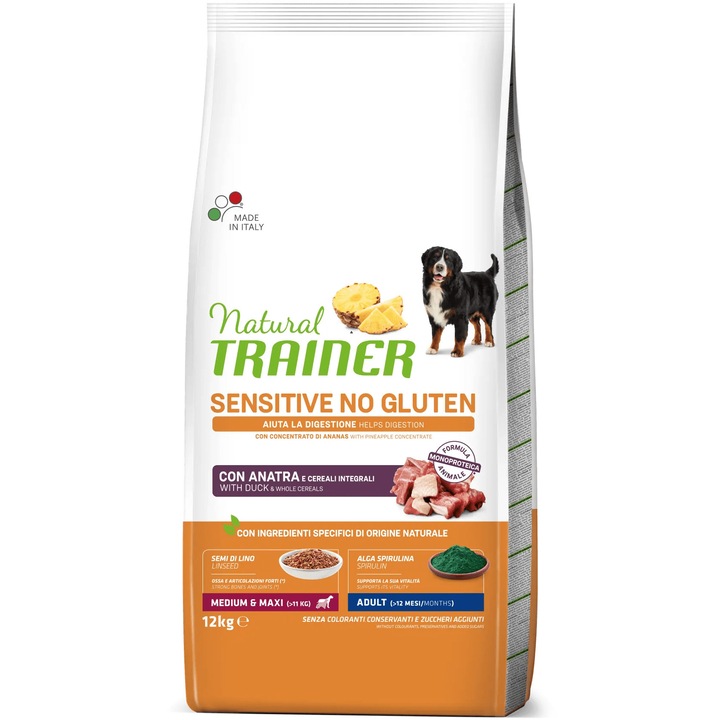 Суха храна за кучета Natural Trainer, Патешко, 12 кг