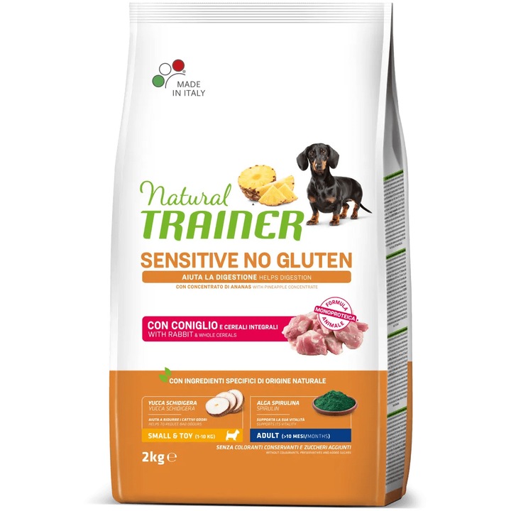 Суха храна за кучета Natural Trainer, Заек, 2 кг
