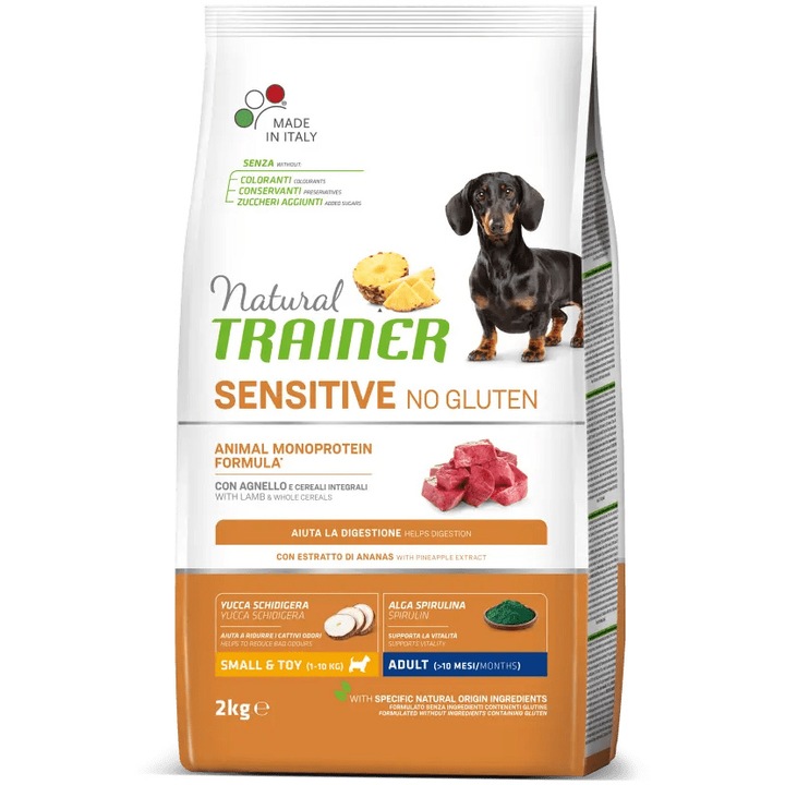 Суха храна за кучета Natural Trainer, Агнешко, 2 кг