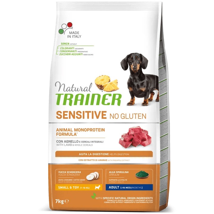 Суха храна за кучета Natural Trainer, Агнешко, 7 кг
