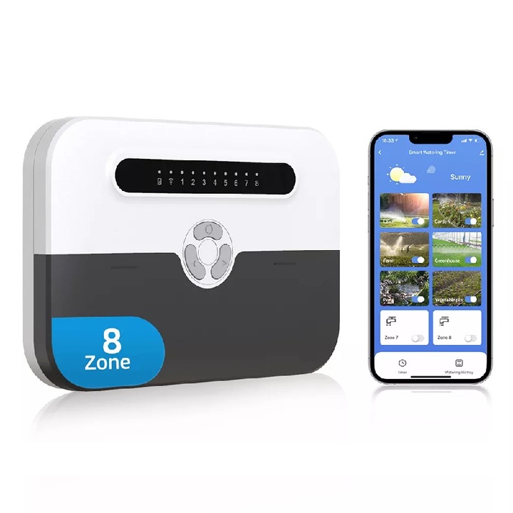 Modul Controller inteligent pentru Aspersoare, WiFi, Timer, 8 Zone
