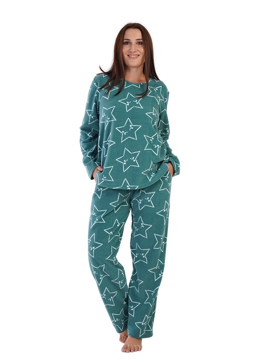 Pijamale dama, Vienetta, molde Smile Star, Verde