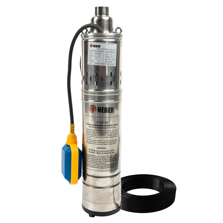 Pompa apa submersibila Heber® cu plutitor, 1100W, cablu de alimentare 15 m