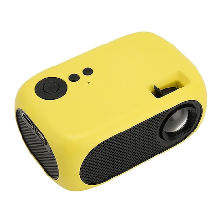 Mini Video Proiector SIKS, Super HD 1080P, Portabil, LED, Full Color, 1200 Lumeni, Interfata HDMI si USB, Cu Telecomanda, Home Cinema, Galben