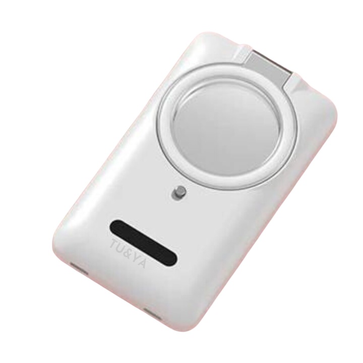 Baterie Externa Magnetica wireless TU&YA®, Support Inel cu Led pentru Selfie, Incarcare wireless, Universala si pentru Tigara electronica prin cablu USB, Fast Charge 15W, Capacitate 5.000 mAh, Alba