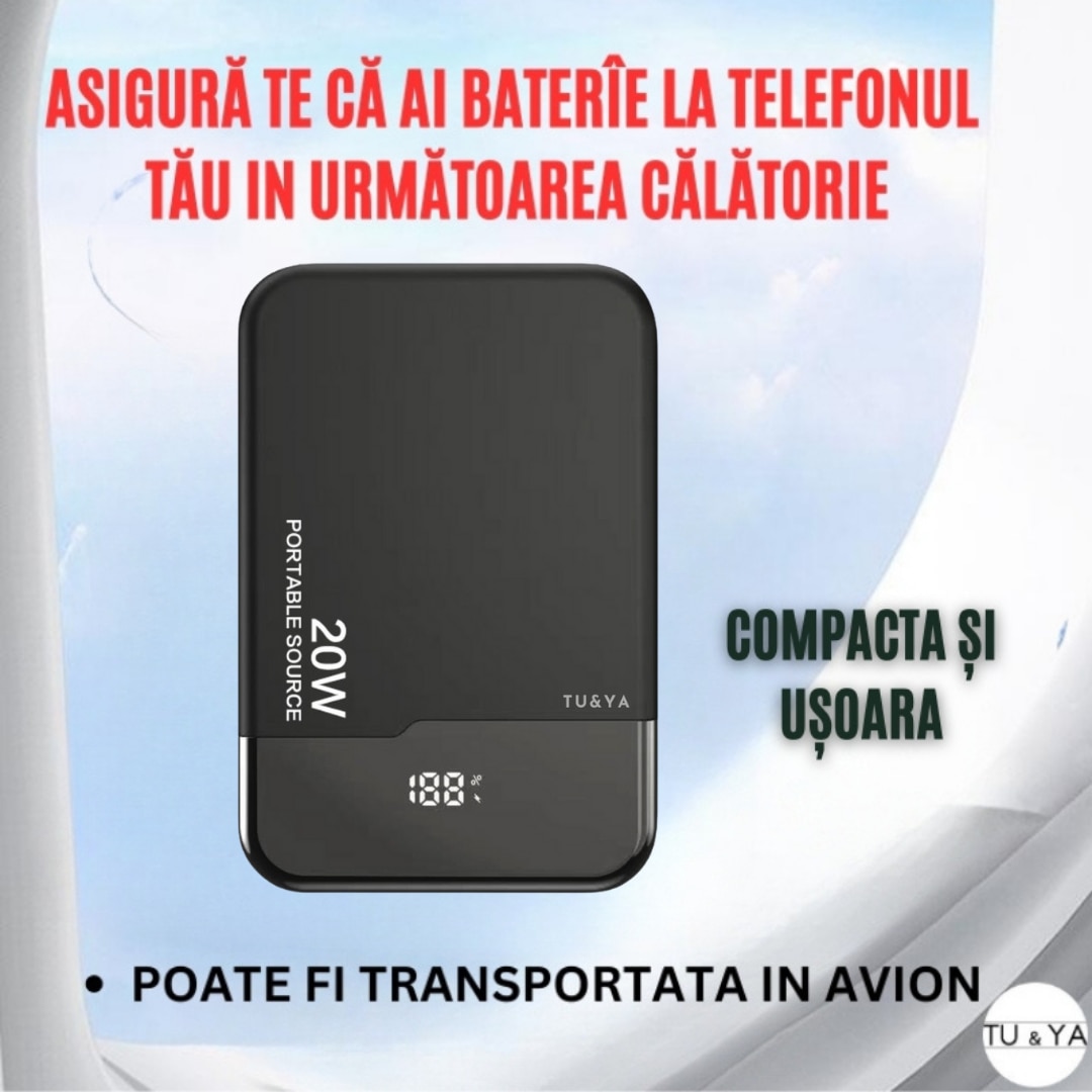 Acumulator Extern Magnetic Portbabil Wireless Tu Ya Incarcare Wireless Universala Si Pentru