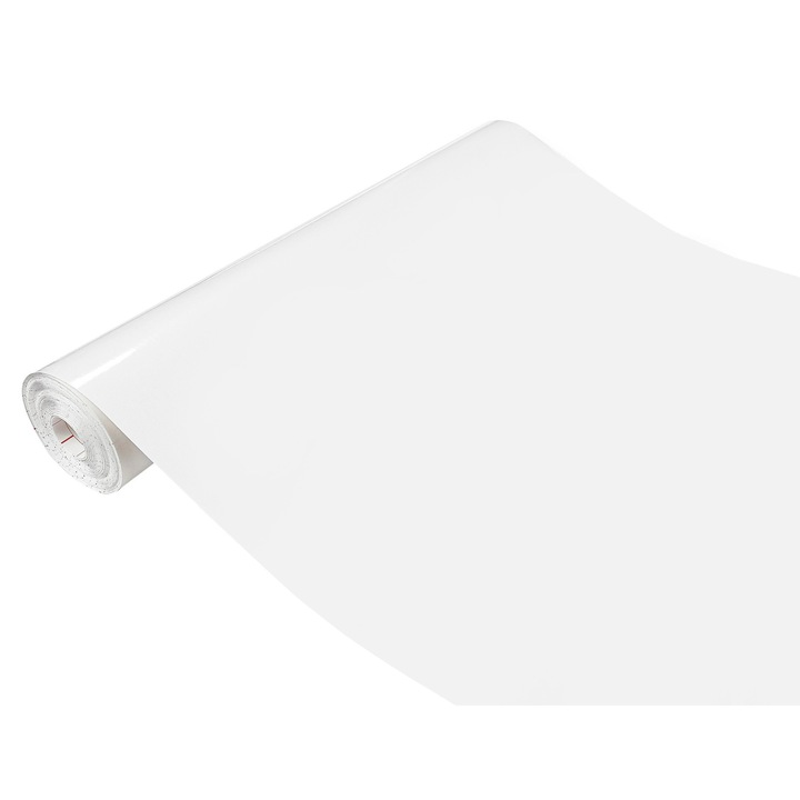 Autocolant pentru mobila furnir, 45 x 200 cm, DecoMeister®, Model Alb Lucios, F024-045R0200