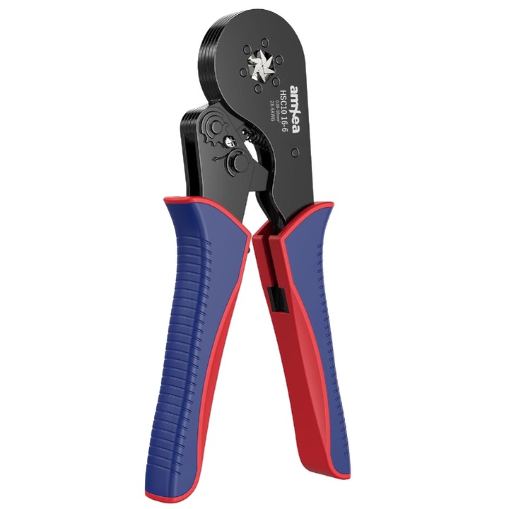 AmXea krimpelő fogó HSC10 16-6 kék-piros, hat pofával 0,08-16 mm²-hez