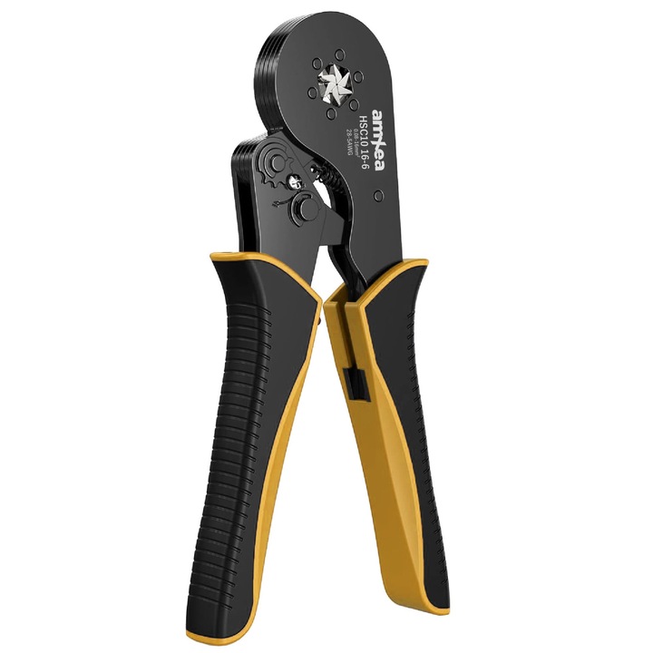 Krimpelő fogó amXea HSC10 16-6 fekete-sárga, hat pofával 0,08-16 mm²-hez