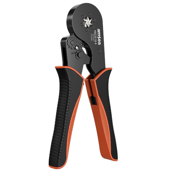 Krimpelő fogó amXea HSC10 16-6 fekete-narancssárga, hat pofával 0,08-16 mm²-hez