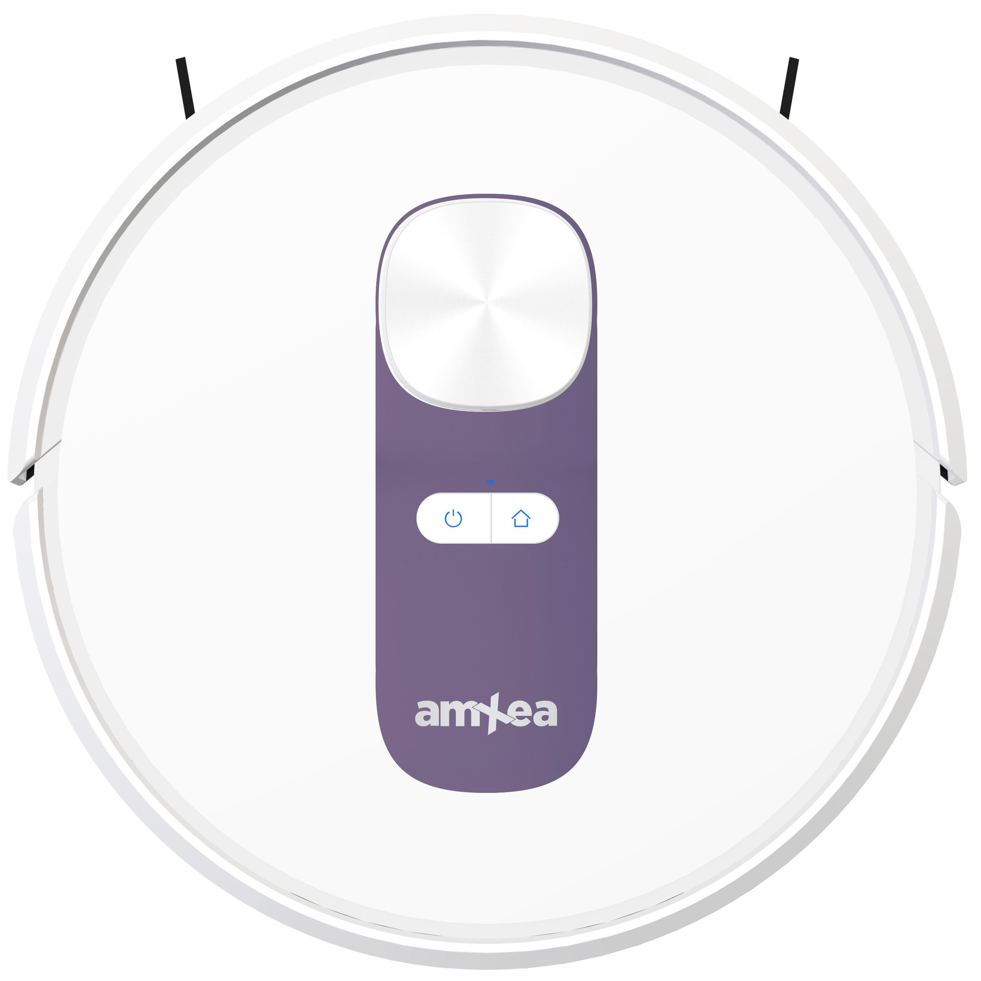 Aspirator robot amXea G6RM Alb-Violet, colector de praf automat extern, navigare laser, Wi-Fi app, smart memory, multi-suprafete, curatare uscata cu spalare, perie centrala