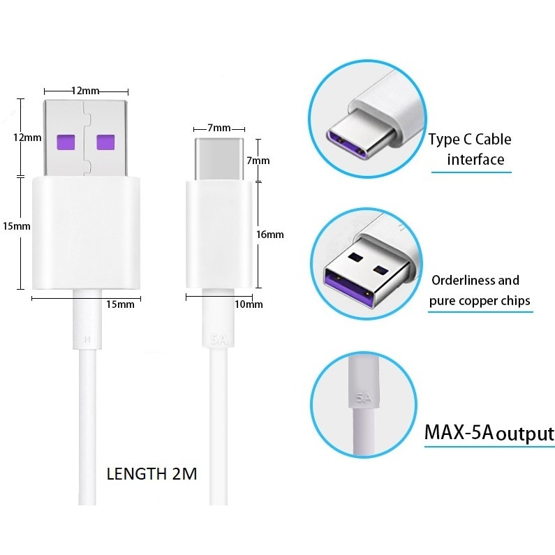 Cablu date si incarcare rapida, AHA PRINT, SuperCharge 55W pentru