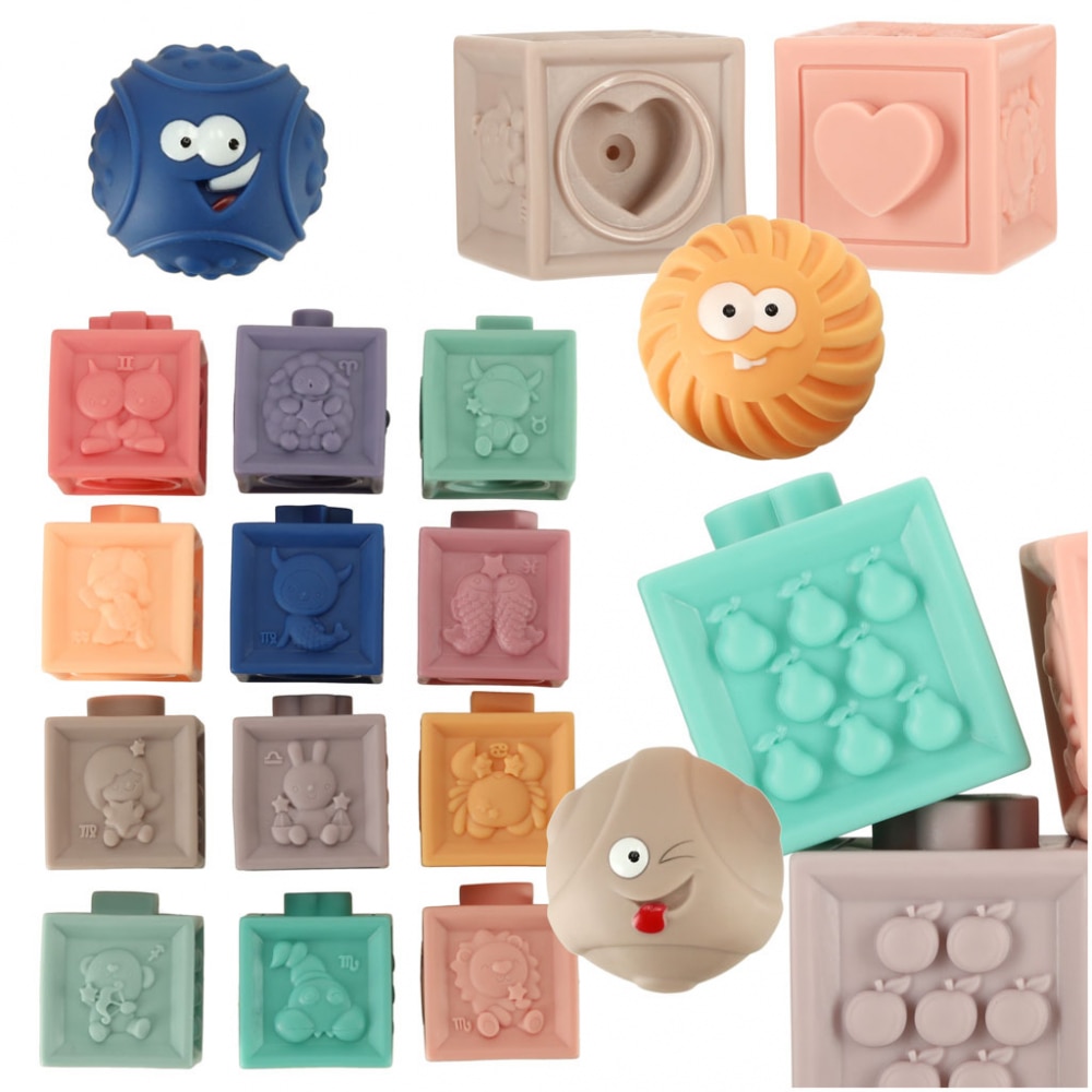 Set Cuburi Senzoriale din silicon 15 elemente - eMAG.ro