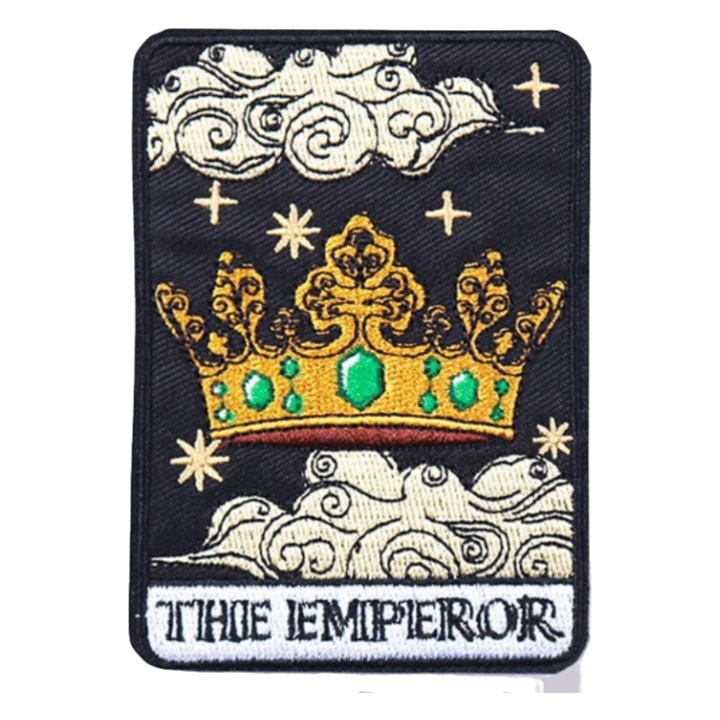 Petic textil brodat The Emperor Tarot Card Fortune Telling Carti tarot 9.1x6.5 cm
