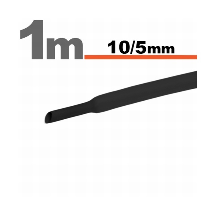 Zsugorcső - fekete - 10 / 5 mm