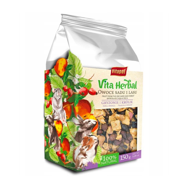Vita Herbal за гризачи и зайци, плодове от овощна градина и гора, 150гр, 4 бр./разп.