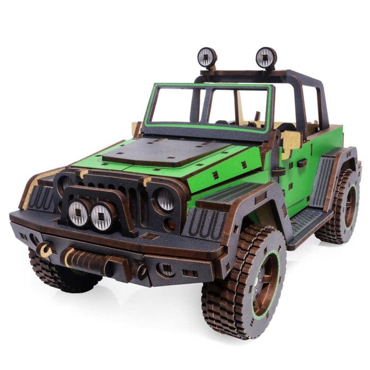 3D fa puzzle, Maverick Car, 265 db, zöld, 1-18 méretarányú