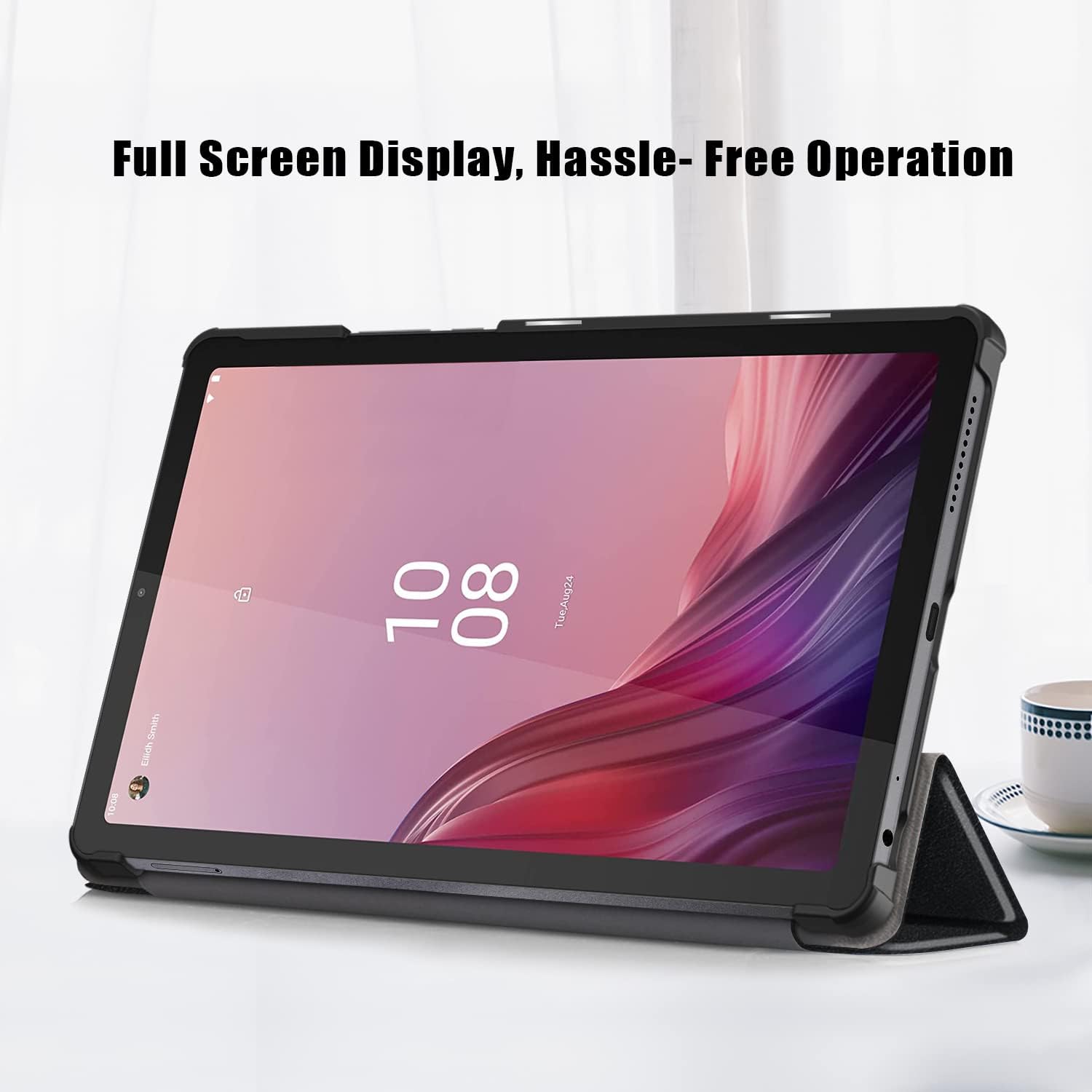 Husa Slim Sigloo, Smart Cover, Trifold, pentru tableta Lenovo Tab M9, TB-310FU, 9 inch, Black
